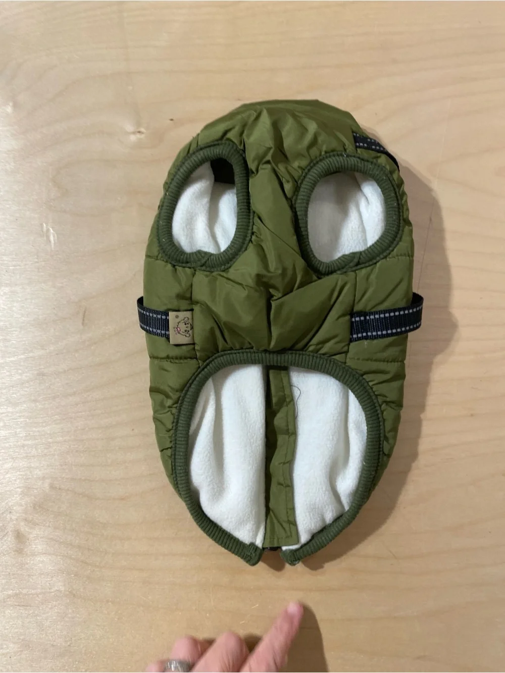 V.PET.B.R Olive Green Quilted Dog Harness Jacket Large (SU)